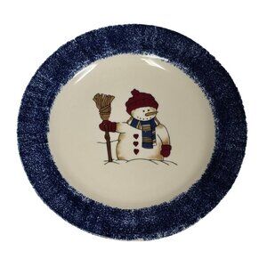 Vintage Meiwa Snowman Christmas Themed 8" Dessert Plate